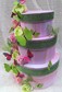 H018 Brieftorte rosa - grün mit Schmetterlingen