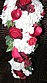 W088 weiße, rote Rosen mit Calla in rot