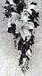 W087 Wasserfall schwarz und weiße Calla mit Lilien und Strass
